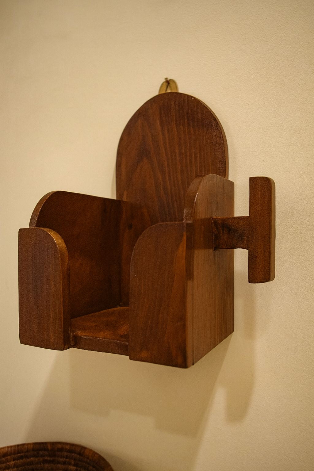 Wooden Wall-Mounted Iron Holder – Heat Resistant Iron Storage Rack